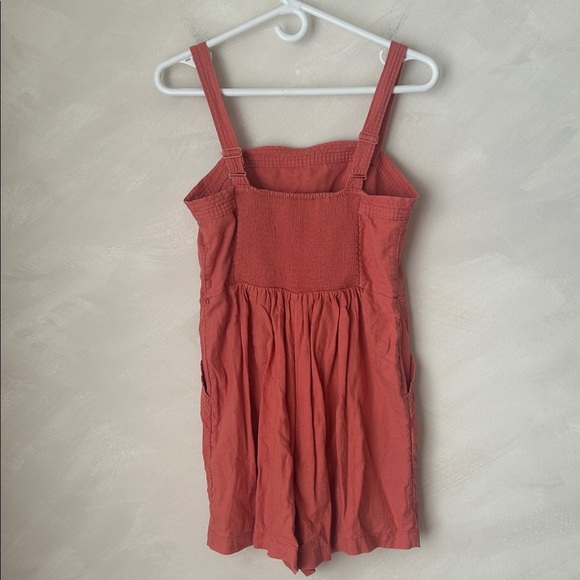 Old Navy Utility Romper playsuit onesie romper linen blend pink size medium - Picture 6 of 8